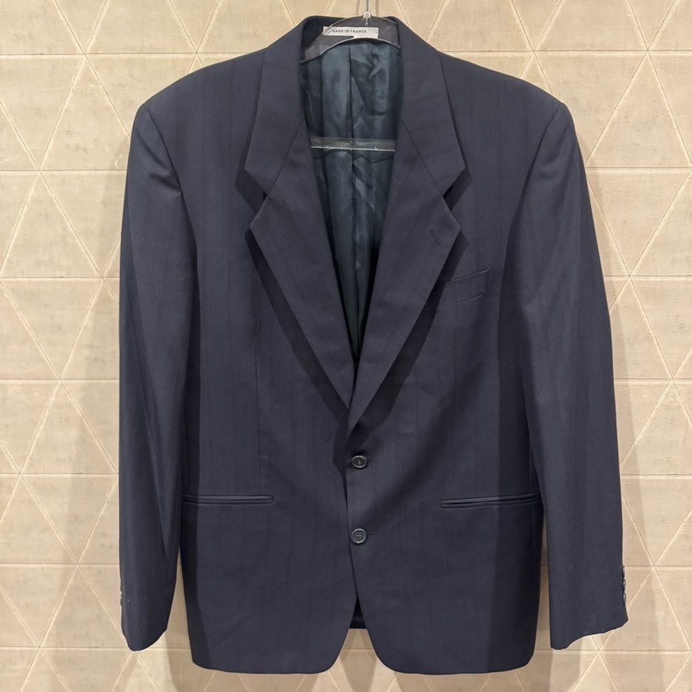 Yves Saint Laurent YSL Wool Blazer Blue Sport Coat Jacket Vintage Retro